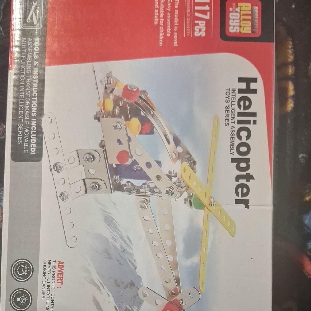 ALLOY Helicopter Building Set - Silver and Yellow